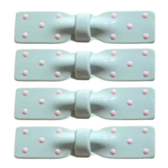4Pcs Girl Hairpin Dot Print Hollow Bow Tie Design Hair Clips Lightweight Non-Damaging