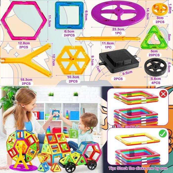Constructions Magnétiques - ZIG-ZAG TERRITOIRES - Parent - 50 Pièces - Multicolore - Plastique ABS