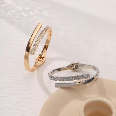 Simple Wind Irregular Glossy Bracelet Zinc Alloy Diamond Opening Jewelry Women