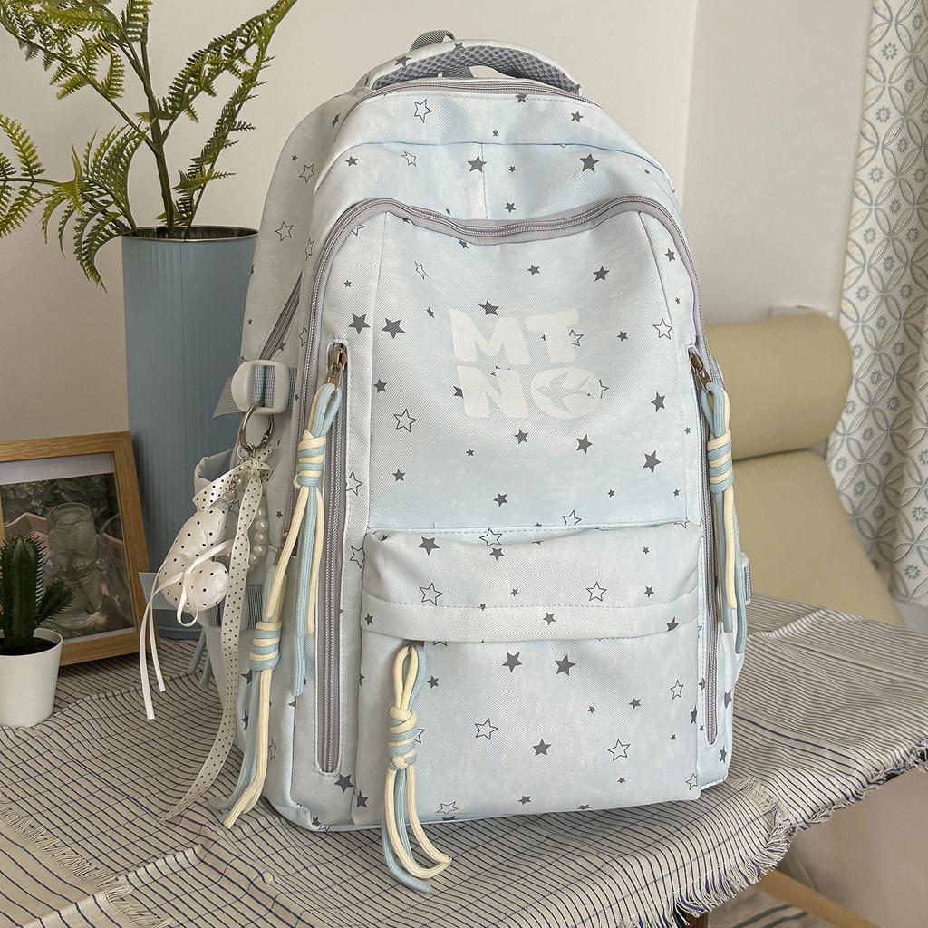 Schoolbag Student Schoolbag Junior High School Girl Large Capacity Cute Star Backpack Ins Wind Students High School Casual Backpack