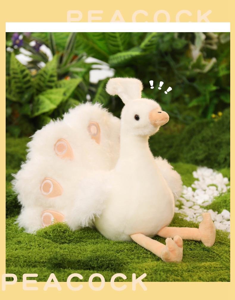Simulation Zoo Green & Blue Peafowl Plush Toy - Peafowl Doll Ornament for Children & Girls' Birthday Gift