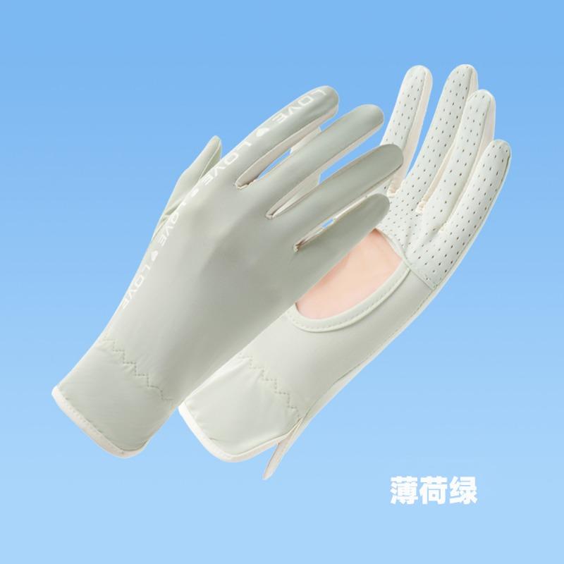 

Солнцезащитные перчатки из ледяного шелка женские, защита от УФ-лучей и противоскользящие, для вождения, могут быть тонкими летними перчатками для девочек One Size