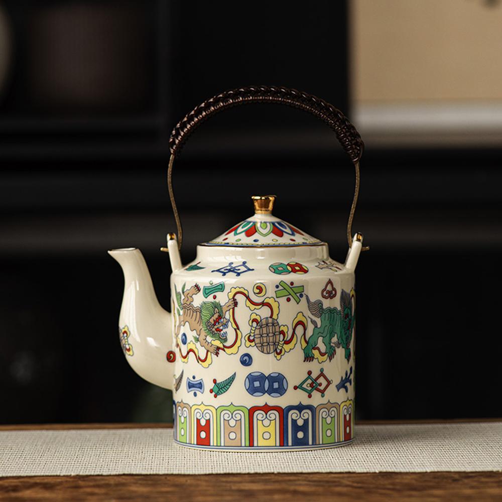 Chinese Retro Ceramic Teapot, Household Tea Infuser with Strainer, Restaurant Tea Kettle, China-Chic Style Ceramics Tea Set