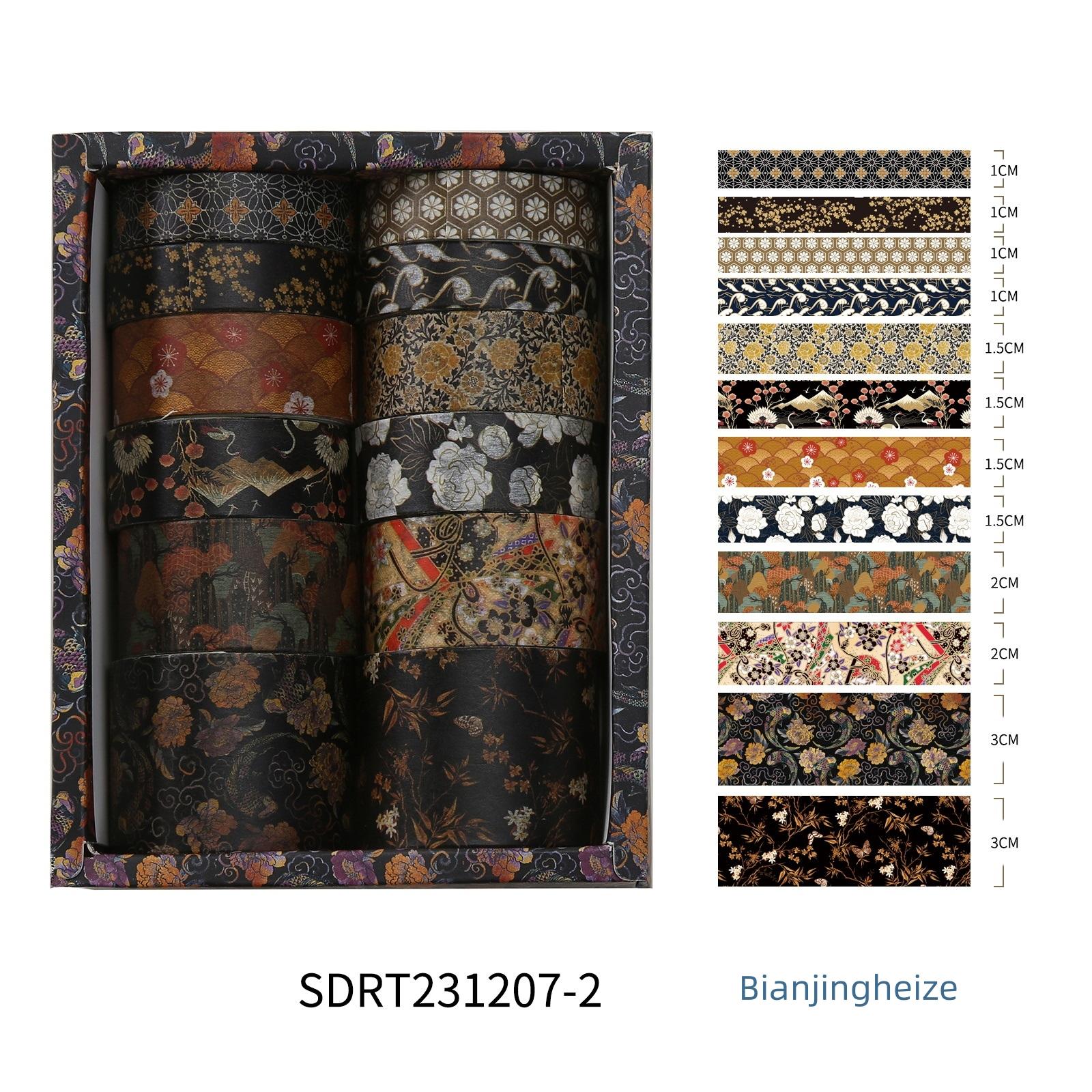 

12 шт., набор лент «История Киото Васи», ретро-цветочные клейкие маскировочные ленты, декоративные наклейки, дневник, сделай сам, искусство