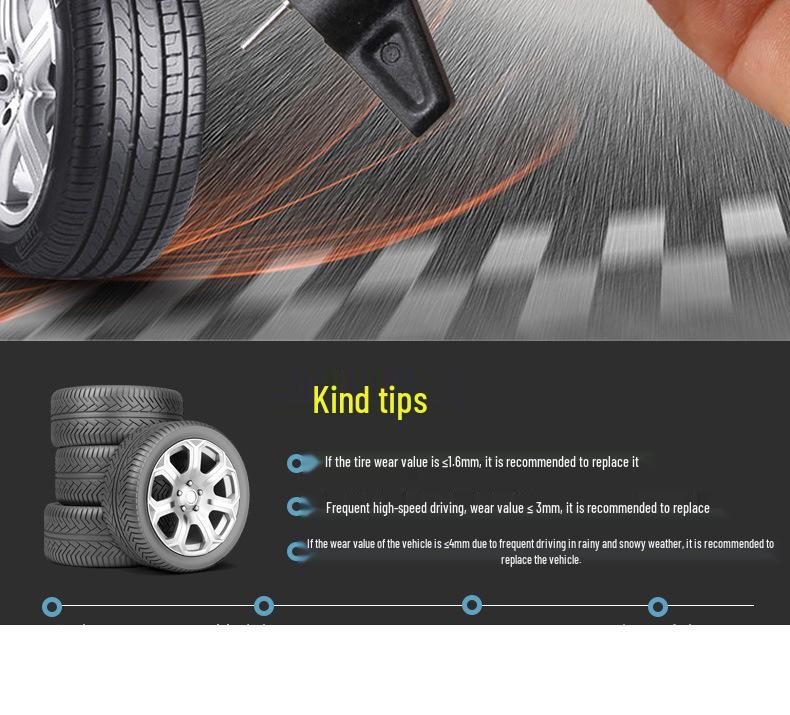 Digital Tire Tread Depth Gauge 0-25mm - Electronic Vernier Caliper with Display