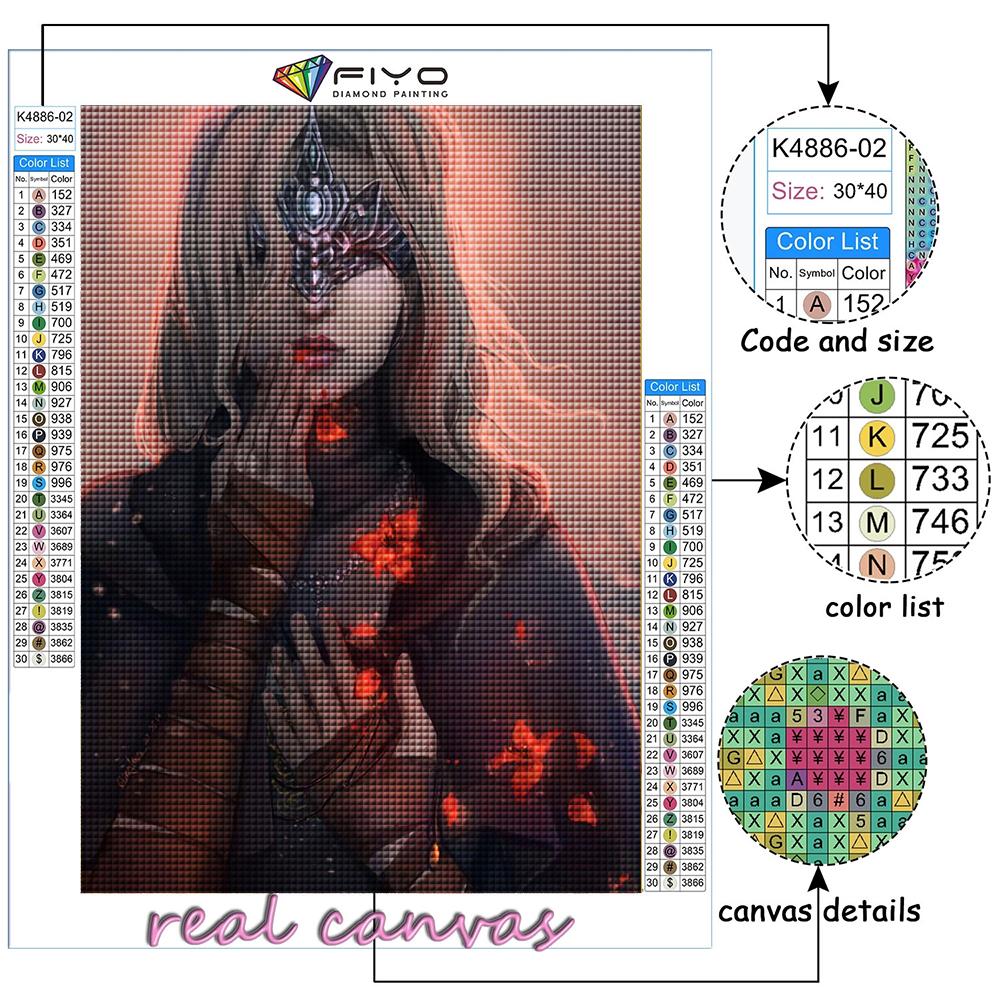 5D DIY-spill Dark Souls Korssting Rhinestones Diamanttegning Broderi Mosaikk Hjemdekor