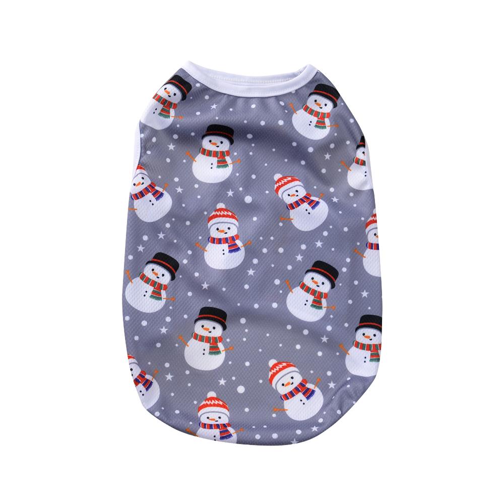 

Christmas Pet Clothes Deer Snowman Print Dog Vest Coat Holiday Cute Puppy Costume For Small Medium Dogs Cats Yorkshire Chihuahua XS серый