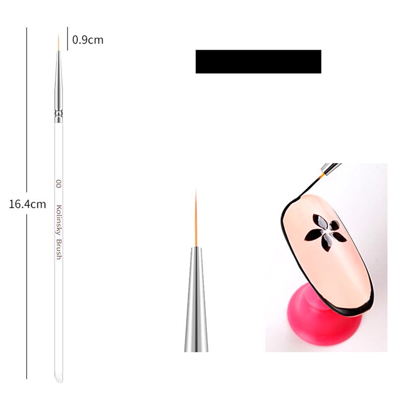 3 Pcs Gel Pen Brush Nail Art Brush Pen Dotting Drawing Paint Salon Tool Set