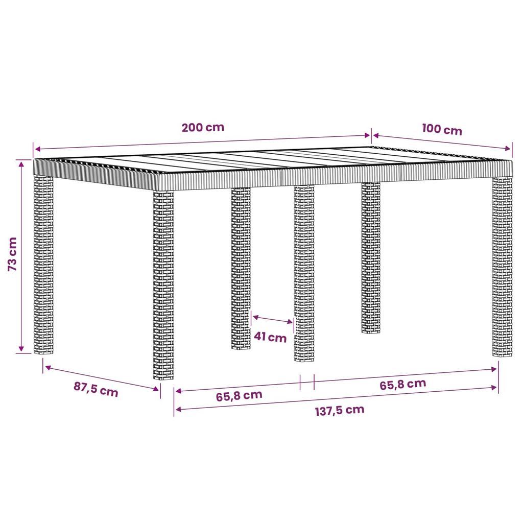 Garden Dining Set 7 pcs White and Light Grey PP