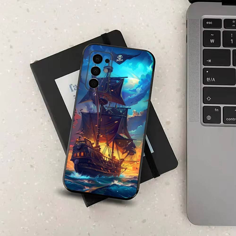 Pirate Ship Phone Case For Samsung Galaxy A73,31,32,72,41,J7,8,9,53,52,71,22,Note Soft Black Silicone Cover