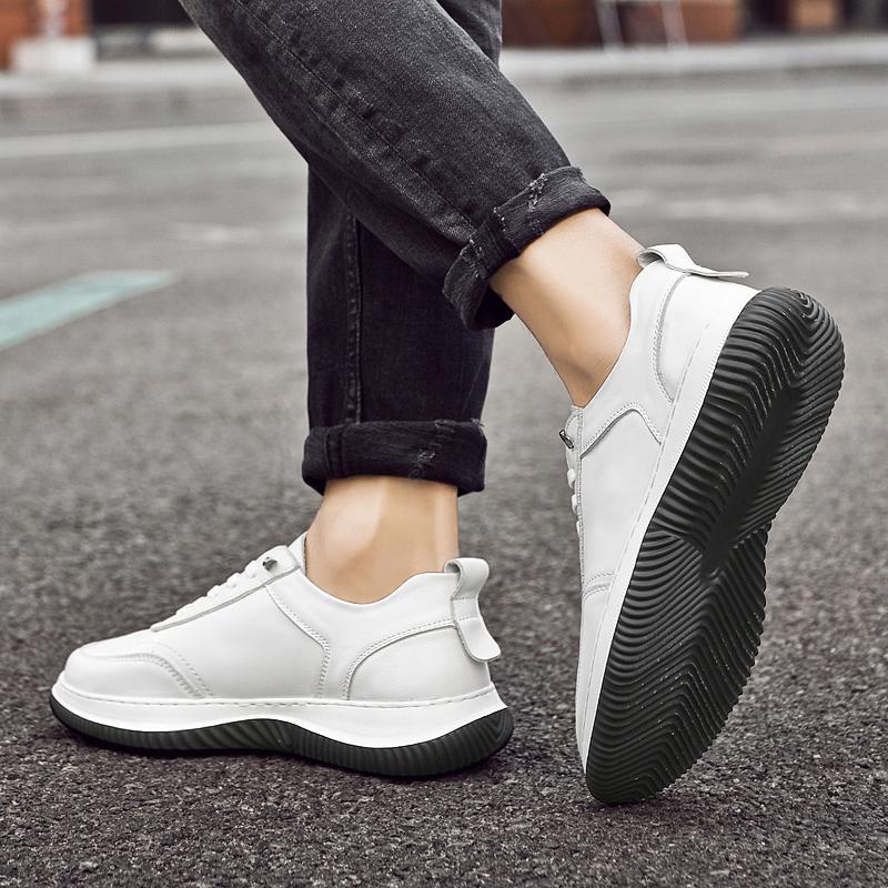 Mode Echtes Leder Neue Herren Casual Business Vielseitige Herren Leder Freizeit Sport Outdoor Walking Schuhe Rutschfest Fahrschuhe