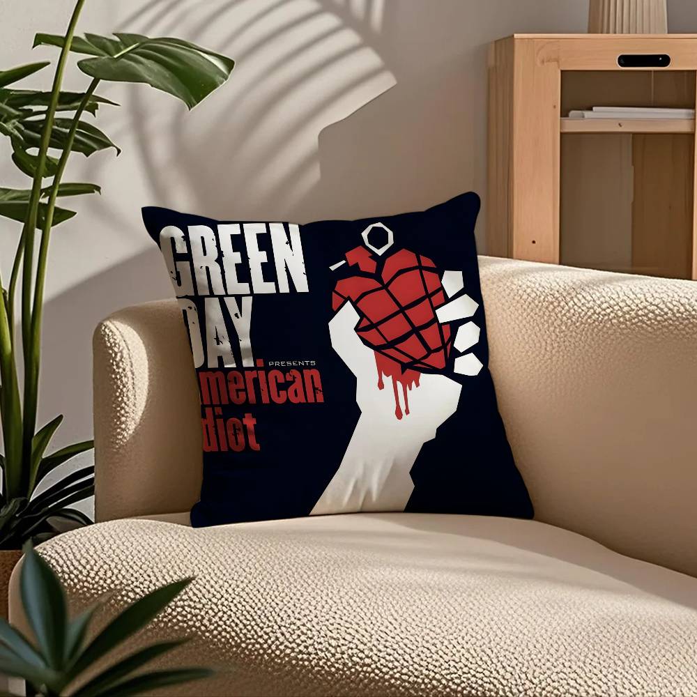 G-Green D-Day Band Album Pillow Case Comfort Sofa Bed Silky elegant Invisible zipper Custom Decorative cushion cover