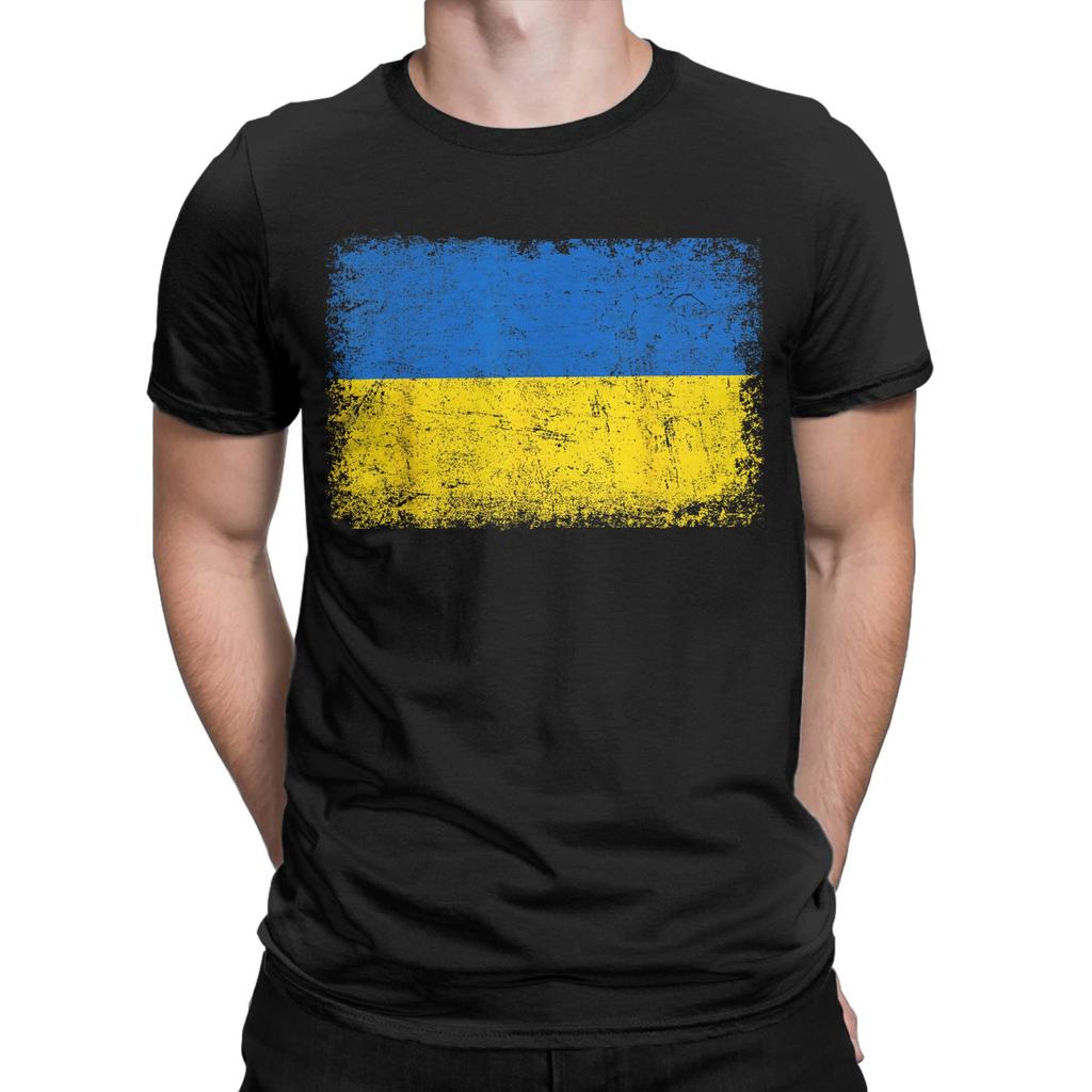 Men Vintage Ukraine Ukrainian Flag T-Shirts Top Tees Summer Short Sleeve T-Shirt O Neck Popular Pattern Tee Shirt Big Size 6XL