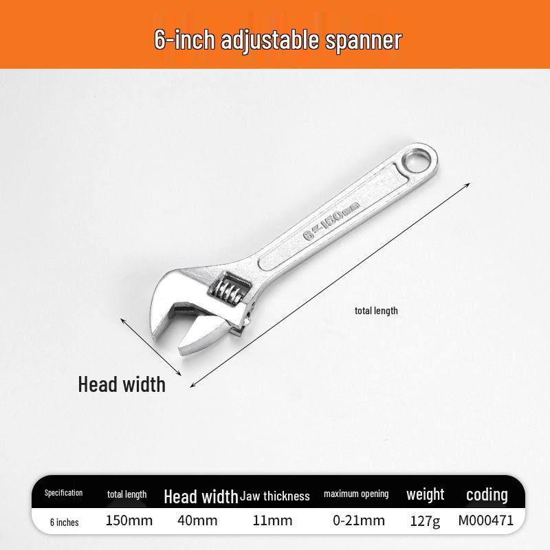 

Міні-розвідний ключ повністю сталевий з надвеликим отвором, варіанти 6 та 8 дюймів