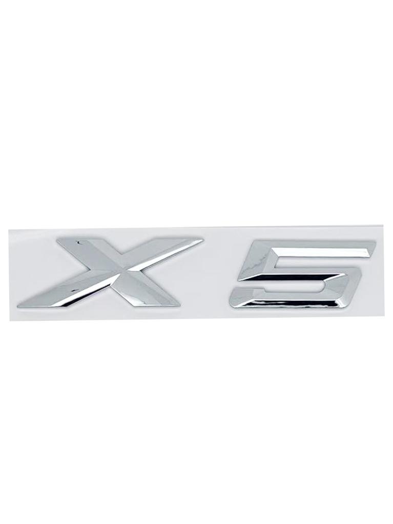 3D ABS Glossy Silver Car Emblem Sticker for BMW X1/X2/X3/X4/X5/X6/X7/GT - Fit sDrive18i/20i/23i/25i/28i/30i/35i/40i/45i/50i/55i