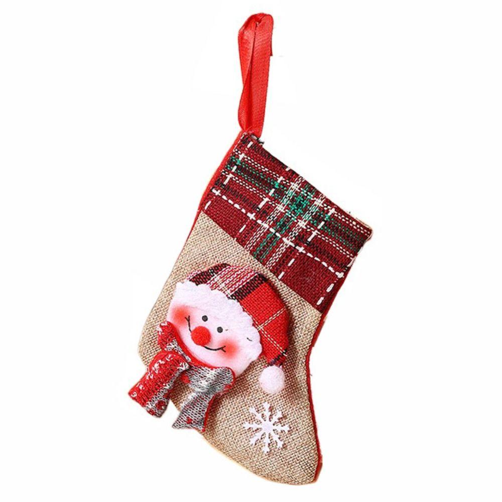 

Santa Christmas Stocking Hanging Gift Bag Snowman Christmas Gift Sock Christmas Decor Style B