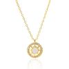 YHN087 Niche Necklace: Sterling Silver Opal Starburst Diamond Clavicle Chain