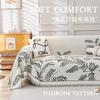 Chenille Full Coverage Sofa Cover with Leaf Pattern Premium Cushion for All Seasons