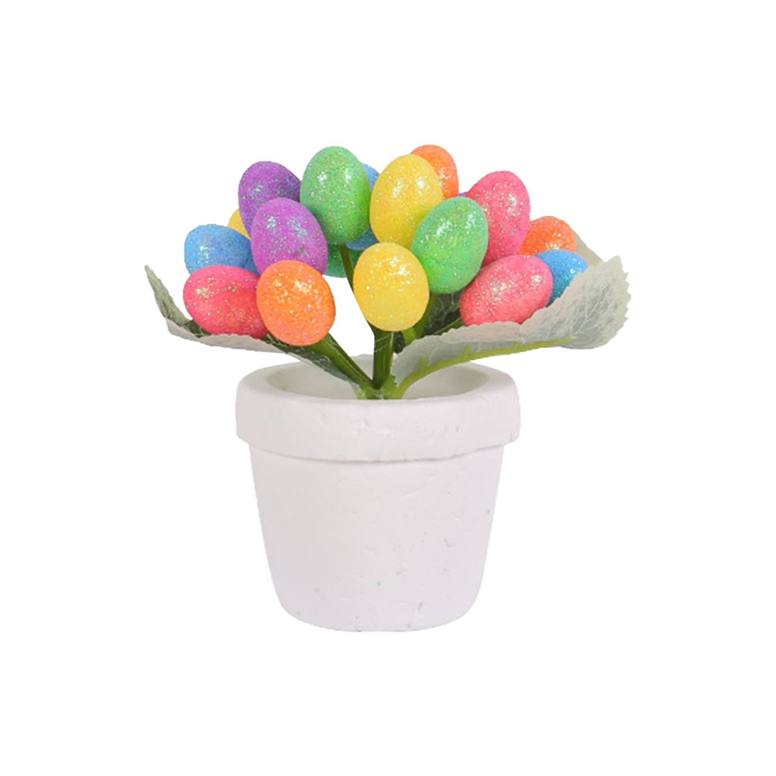

Плямисті яйця 2024 Пасхальні імітовані яйця Середній розмір у горщику Великодній настільний орнамент One Size