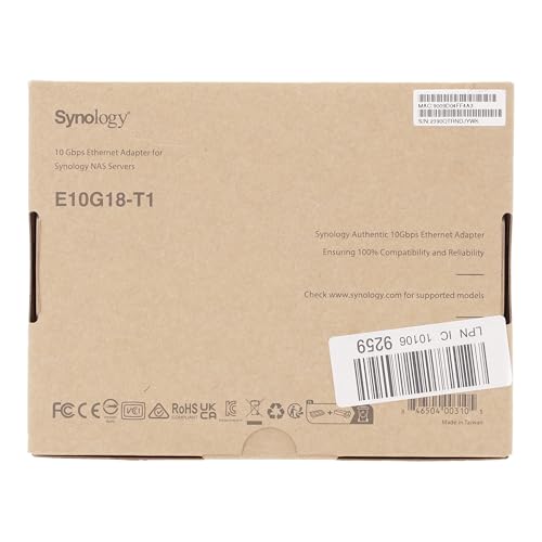 Synology E10G18-T1 10GbE Network Card (Single-Port, RJ-45) for Synology, Compatible with Synology Systems
