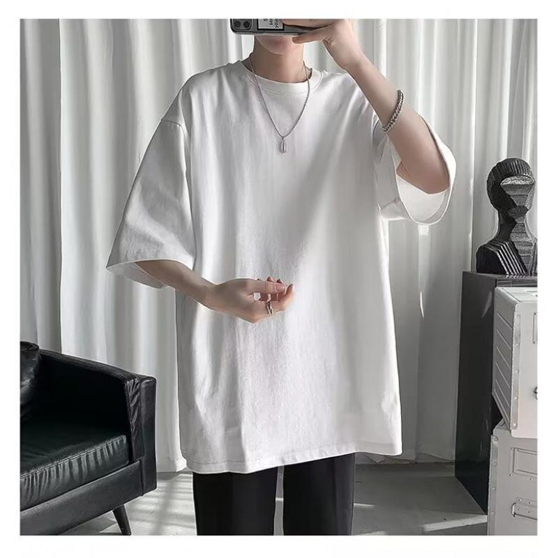 Men's Summer Korean-Style Loose-Fit Short-Sleeve T-Shirt, Trendy Casual Hong Kong Design