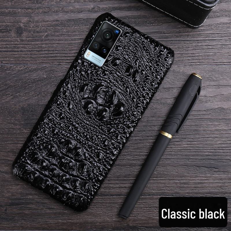 Genuine leather crocodile skull phone case for Vivo X90 Pro, X80, X60 Pro+.