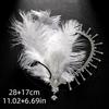 Vintage Cosplay Dress Headwear Crystal 1920s Hair Accessories Feather Headband  Stage Performance