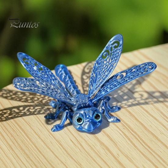 Eco-friendly Plastic Figure 3D Printed Articulated Dragonfly Model, Flexible Realistic Animal Fidget Toys, Educational Science Teaching Aid