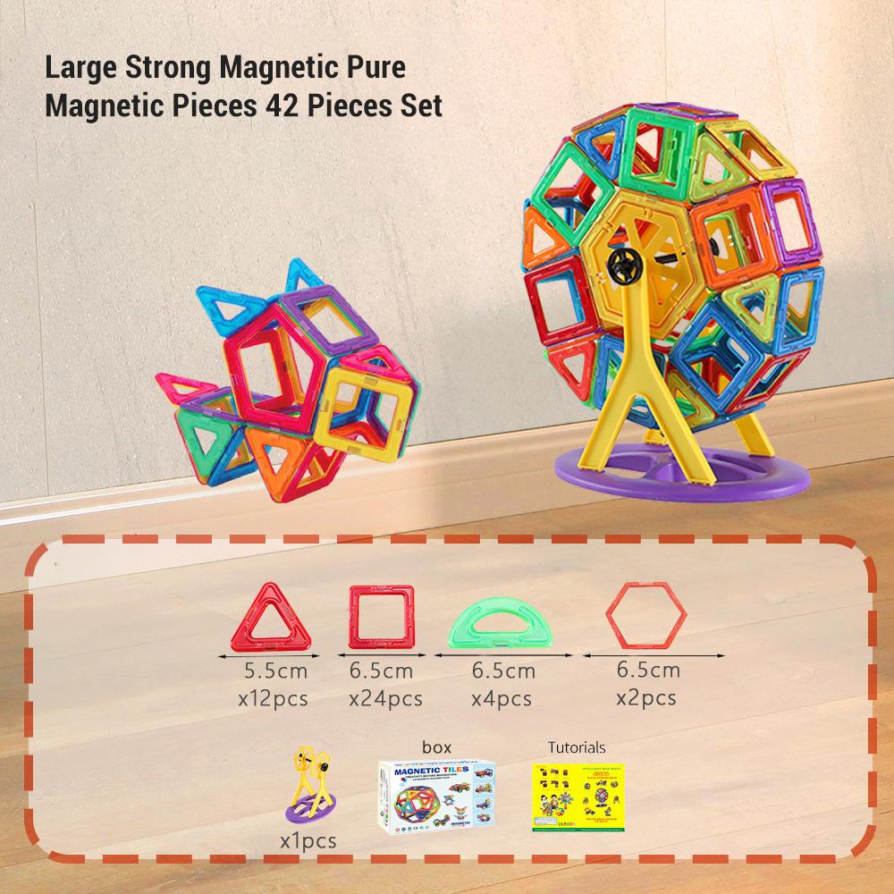 30-168PCS Big Size Magnetic Toys DIY Designer Construction Magnetic Building Blocks Kit Kids Educational Toys Gifts