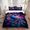 3pcs Peacock Feather Duvet Cover Set -Includes 1 Duvet Cover and 2 Pillowcases, No Quilt Core, All-Season Home Decor  Yy251111192