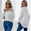 Comfortable Tops Woman Clothing Fashion Casual Tops Shirts Fashionable and Casual Temperament Career Women's Loose Lapel White Striped Shirt