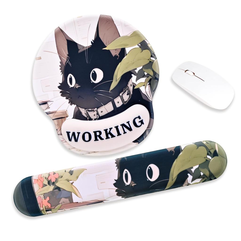 Newseego Keyboard Wrist Keyboard Integrated Mouse Hand Palm Arm Memory Arm Reduces Wrist For Cat Rest, Cushion, Cute, Pad, 2-Piece Set, Rest, Rest,