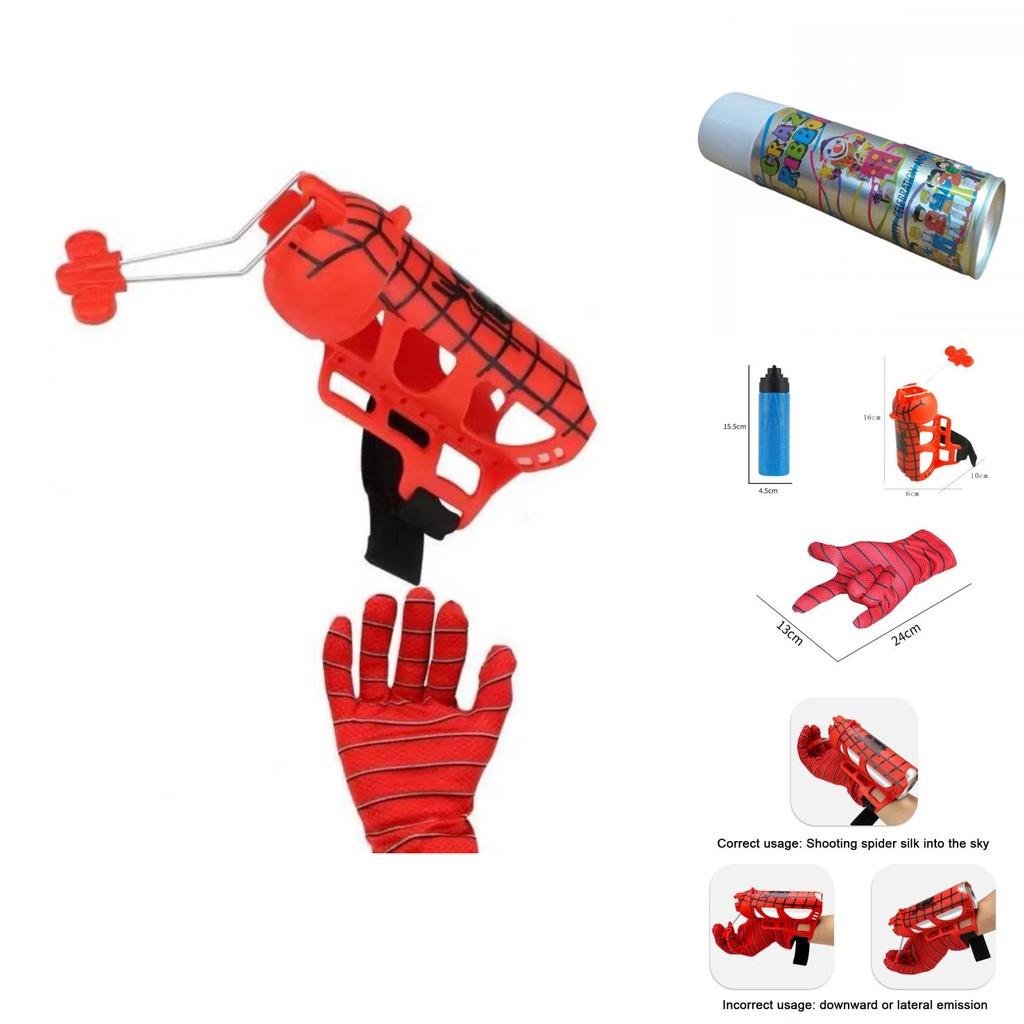 Spinnenseide Shooter Spielzeughandschuhe für Kinder Halloween Rollenspiel mit Seidensprühfunktion