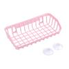 Pink Plastic Suction Storage Rack For Kitchen Bathroom Wall Mount Hollow Drainable Organizer 3Kg Capacity Draining Rack