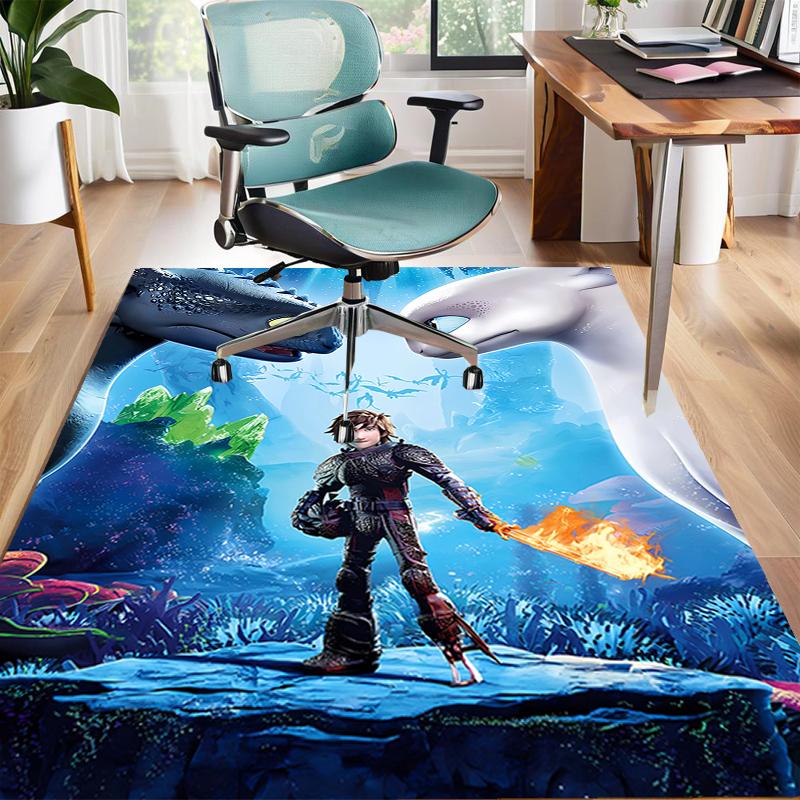 1pc Toothless2 Design Area Rug - Non-Slip, Soft & Cozy Floor Mat for Living Room, Bedroom, Office - Indoor/Outdoor Decorative Carpet