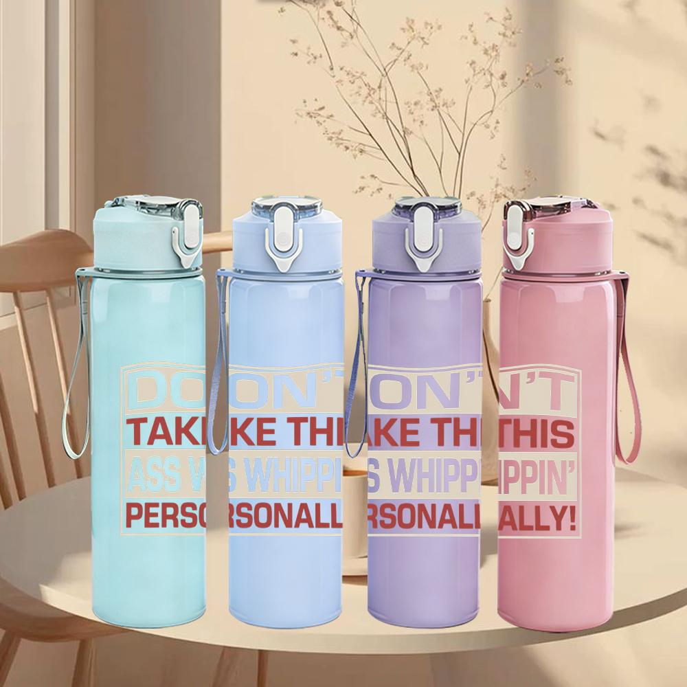 1PC Don't take this personally text print 750ml colorful plastic sports water bottle leakproof pop up lid with straw for outdoor work home use