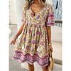 Women's Summer Vacation Printed Short-sleeved Dress