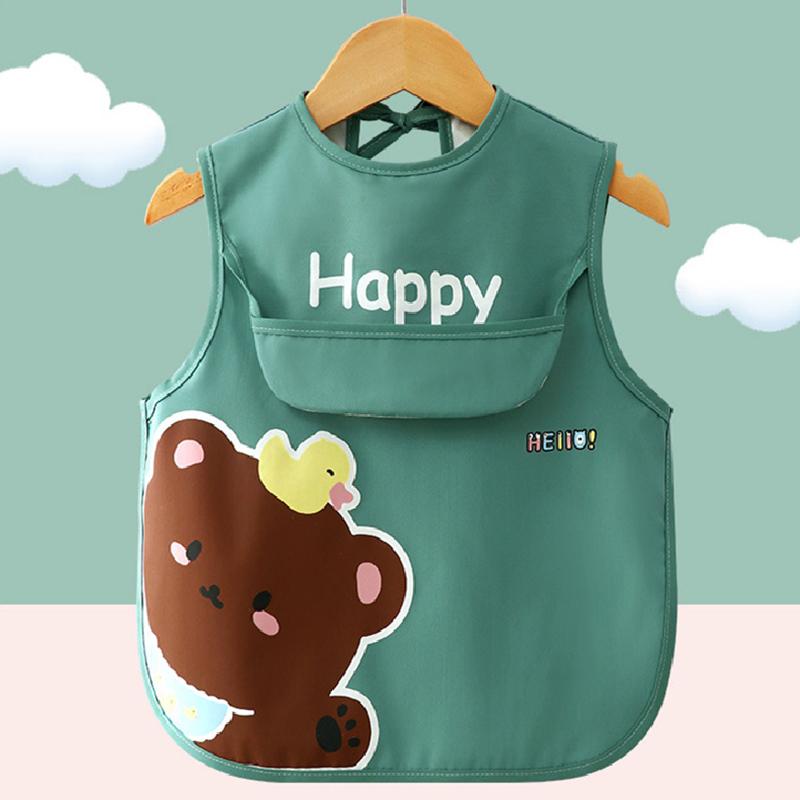 Baby Smock Bibs Waterproof Long Sleeve Eating Feeding Art Apron Newborn Toddler Burp Cloths Fit 0-3 Years
