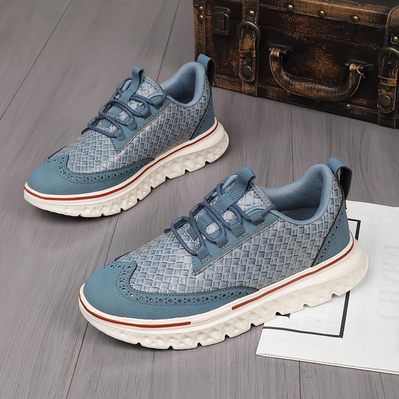 Large size shoes casual sports British lightweight crocodile pattern sneakers low top 39
