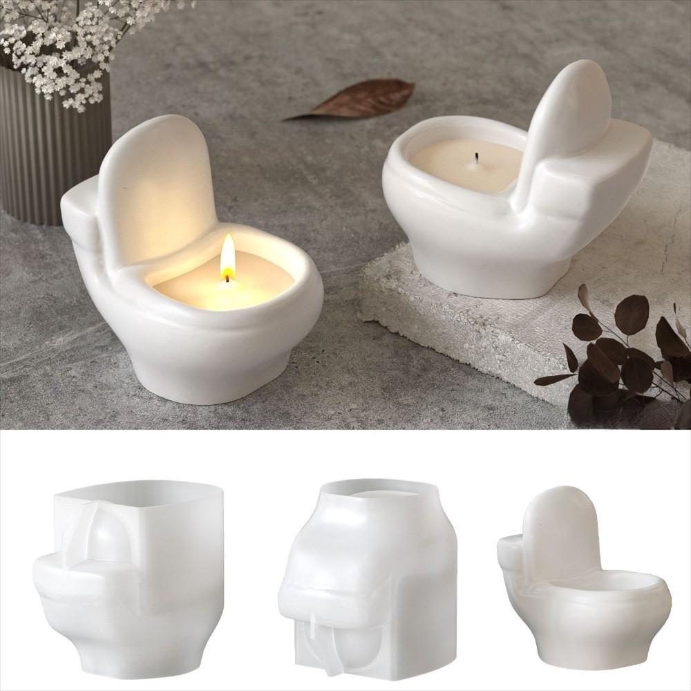 Non-Stick Silicone Toilet Mold 3D Toilet Shape Toilet Wax Candle Mold  Home Enthusiasts