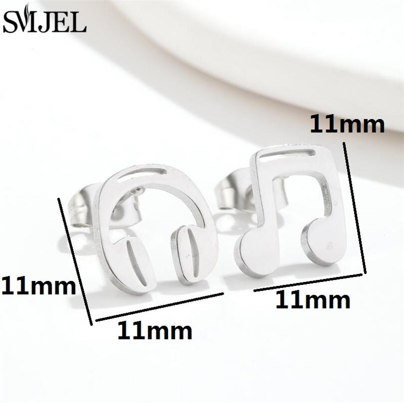 SMJEL Gold Stainless Steel Earrings Geometric Women Cute Leaf Star Footprints Mandala Cactus Earings Jewelry Small Studs Gift