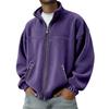 

Vintage Solid Color Fleece Outerwear Mens Casual Stand Collar Zip-up Cardigans Men Fall Winter Stylish Lo… More XL