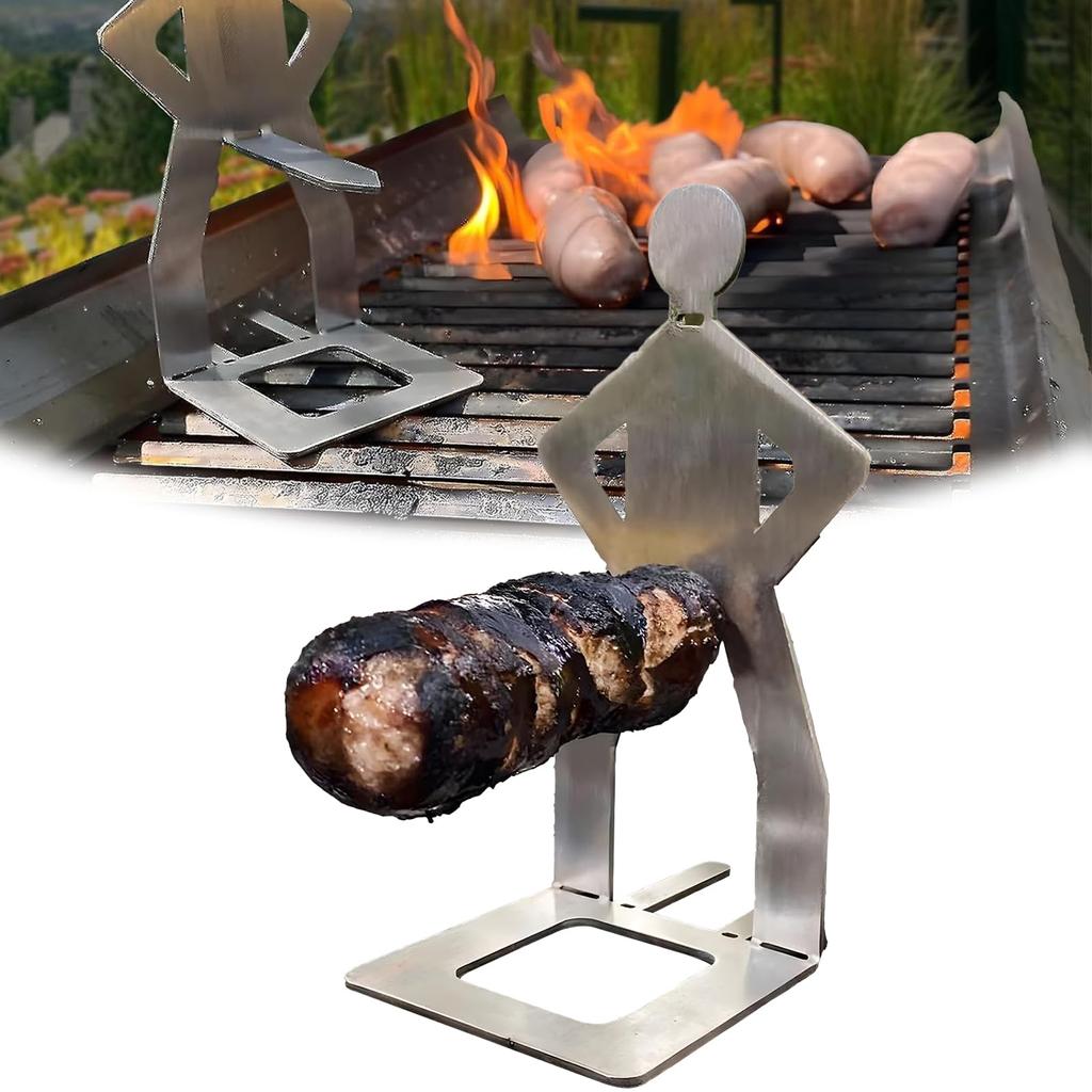 Creative Bbq Sausage Holder Tool Stainless Steel Grill Holder Portable Camping Backpack Rack Sausage Picnics Camping Equipmet