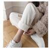 Fashion Women Casual Thicken Harem Pants Autumn Winter Plush Velvet Capris Solid Fleece Chenille Pants Women High Waist Straight Ladies Trousers 2356