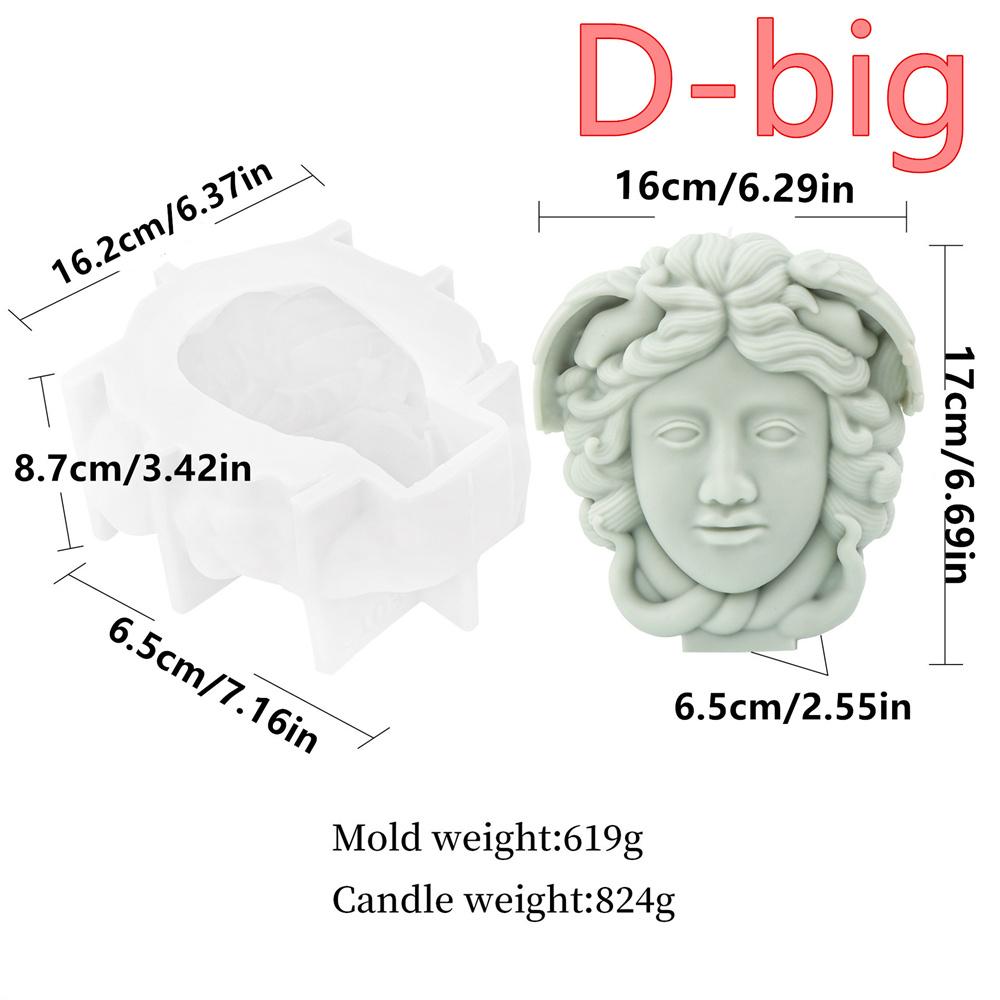 1pc Silicone Mold Medusa Candle Mold Sculpture Body Snake Hair Figure Wax Candles Silicone Mold Decoration Epoxy Resin Mol