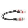 XLR Splitter Cable 11.8 Inch 22AWG OFC 1 XLR Female to 2 XLR Male Cable Microphone Adapter Cord for Mixer Sound