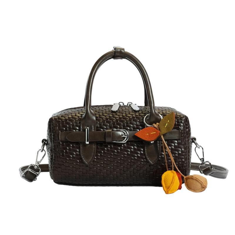 Style Woven Pu Handbag With Zipper Closure For Daily Use