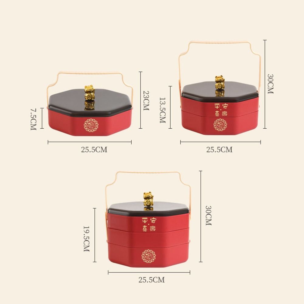 Multi-layered Spring Festival Nuts Tray Octagon Dried Fruits Plate  Living Room