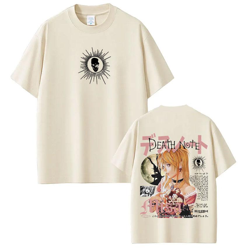 Japonské Anime Death Note Misa Trička Pánská Dámská Vysoce Kvalitní Bavlněné Tričko Módní Hip Hop Krátký Rukáv Trička Streetwear