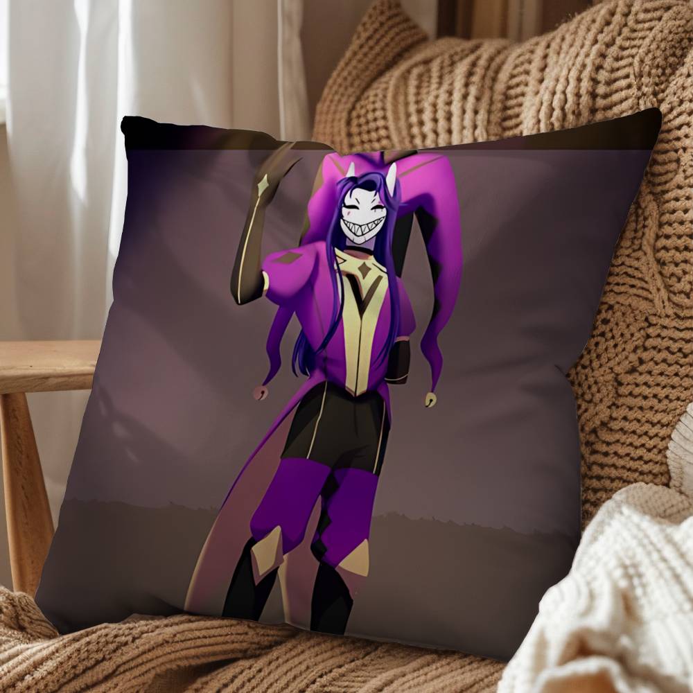 purple Jester Pierrot Freak Circus Pillow Case Office Cushions Suitable For Sofa Car Bedroom Decorative Cushion Cover